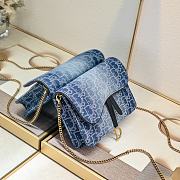 Dior Saddle Pouch With Chain Blue 22x14.5x3.5cm - 4