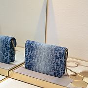 Dior Saddle Pouch With Chain Blue 22x14.5x3.5cm - 3