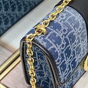 Dior 30 Montaigne Bag Blue Denim Oblique Jacquard 25x15x8cm - 5