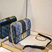 Dior 30 Montaigne Bag Blue Denim Oblique Jacquard 25x15x8cm - 4