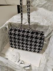 Chanel Evening Bag Calf Leather Black Silver 21x13x8cm - 4