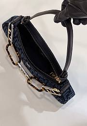 Fendi FF O'Lock Swing Shoulder Bag Blue 32x6x12cm - 5