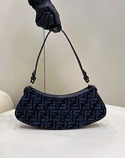 Fendi FF O'Lock Swing Shoulder Bag Blue 32x6x12cm - 3