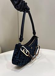 Fendi FF O'Lock Swing Shoulder Bag Blue 32x6x12cm - 2