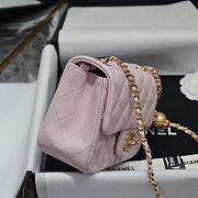 Chanel Mini Flap Bag Light Pink Bell 18x13x7cm - 3