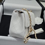 Chanel Mini Flap Bag White Bell 18x13x7cm - 6
