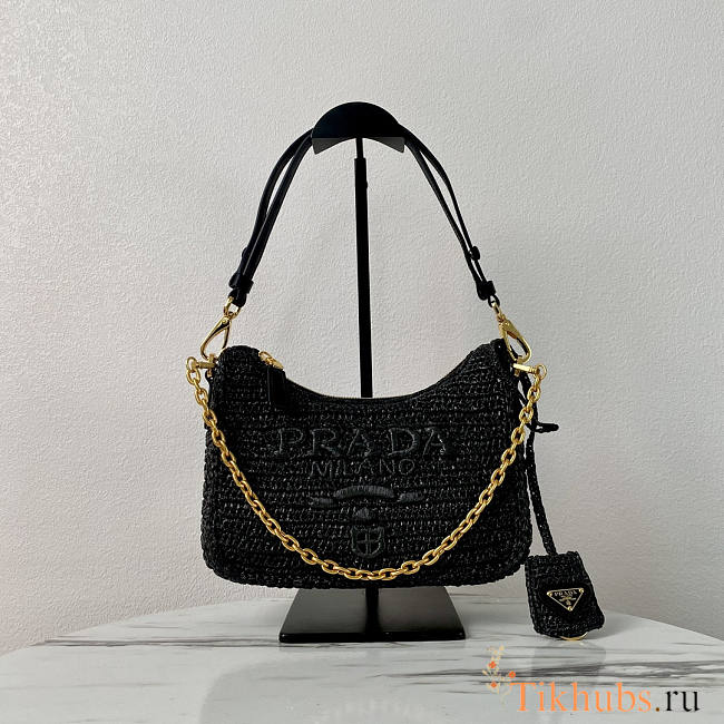 Prada Re-Edition Crochet Mini Bag Black 22x18x6cm - 1