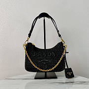 Prada Re-Edition Crochet Mini Bag Black 22x18x6cm - 1
