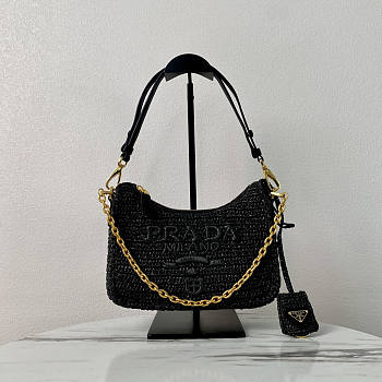 Prada Re-Edition Crochet Mini Bag Black 22x18x6cm