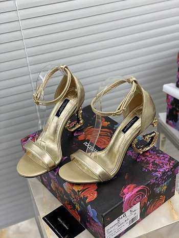 DG Baroque Gold Leather Heel 10cm