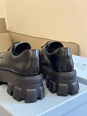 Prada Monolith Lace Up Black Loafers - 4