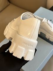 Prada Monolith Lace Up White Loafers - 5
