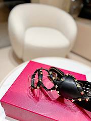 Valentino Garavani Rockstud Open Toe Black Sandals - 4