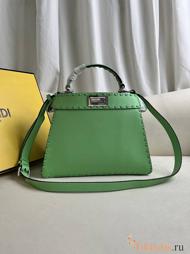 Fendi Peekaboo ISeeU Small Green Leather Bag 27x21x11cm - 1