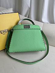 Fendi Peekaboo ISeeU Small Green Leather Bag 27x21x11cm - 6