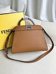 Fendi Peekaboo ISeeU Small Brown Leather Bag 27x21x11cm - 1