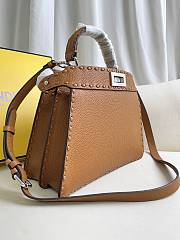 Fendi Peekaboo ISeeU Small Brown Leather Bag 27x21x11cm - 4