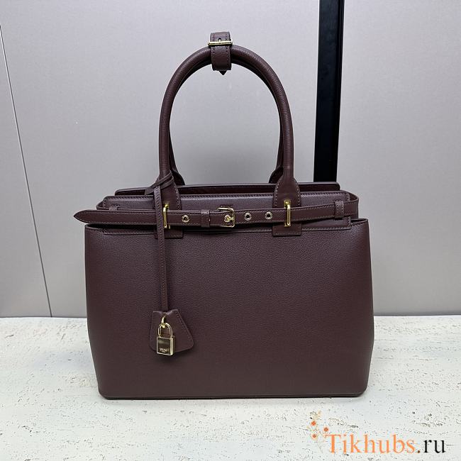 Celine Conti Bag Natural Calfskin Wine 36.5x26x15cm - 1