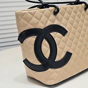 Chanel Cambon Tote Bag Leather Beige 41x23x14cm - 2