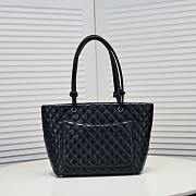 Chanel Cambon Tote Bag Leather Black 41x23x14cm - 3