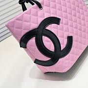 Chanel Cambon Tote Bag Leather Pink 41x23x14cm - 2
