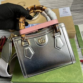 Gucci Mini Diana Tote Bag Silver 20x16x10cm