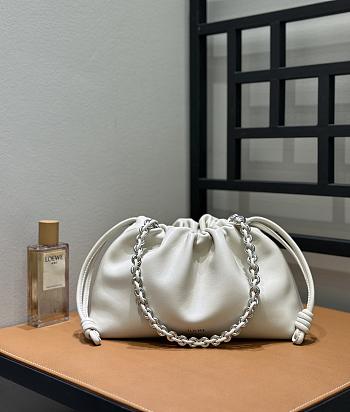 Loewe Flamenco Purse Bag Mellow White Lambskin 30x20x10.5cm
