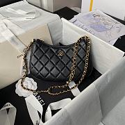 Chanel 24P Hobo Bag Black 20x13x4.5cm - 1