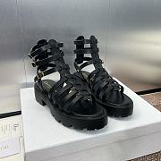 Dior Bay Platform Sandal Black Calfskin - 1