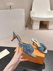 Louis Vuitton LV Denim Blue Monogram Mule Sandals 6cm - 3