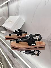 Chloe Woody Flat Sandal Calfskin Canvas Black - 4