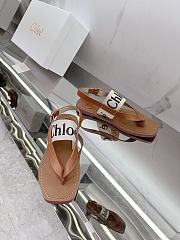 Chloe Woody Flat Sandal Calfskin Canvas White - 1