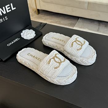 Chanel White Slides 06