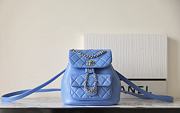 Chanel Backpack Blue Lambskin 18x18x12cm - 1