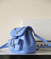 Chanel Backpack Blue Lambskin 18x18x12cm - 4