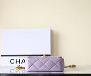 Chanel Flap Bag Heart Purple Caviar Gold 20cm - 5