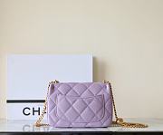 Chanel Flap Bag Heart Purple Caviar Gold 20cm - 4
