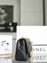 Chanel Flap Bag Heart Black Caviar Gold 20cm - 2