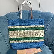 Miu Miu Woven Tote Bag Blue Green 40x34x16cm - 4