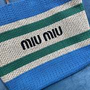 Miu Miu Woven Tote Bag Blue Green 40x34x16cm - 2