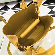 Prada Double Saffiano Leather Mini Bag Yellow 25x18.5x12.5cm - 5