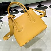 Prada Double Saffiano Leather Mini Bag Yellow 25x18.5x12.5cm - 3