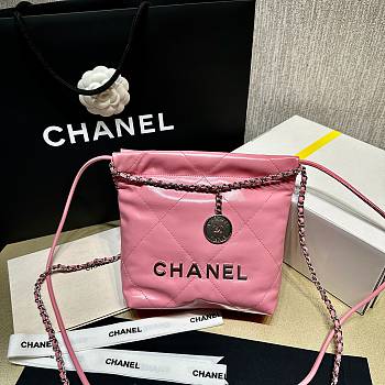 Chanel 22 Handbag Pink Silver 20cm