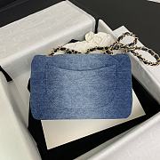 Chanel Small Flap Bag Denim Blue Gold 20cm - 6