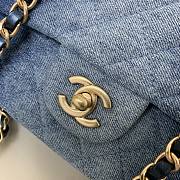 Chanel Small Flap Bag Denim Blue Gold 20cm - 2