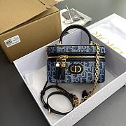 Dior 30 Montaigne Mini Vanity Case Blue Denim 16.5 x 8 x 9.5 cm  - 1