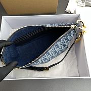 Dior Diorstar Hobo Bag With Chain Blue Denim 28.5 x 14.5 x 10 cm - 6