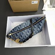 Dior Diorstar Hobo Bag With Chain Blue Denim 28.5 x 14.5 x 10 cm - 5