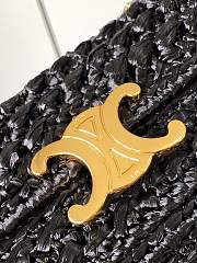 Celine Chain Shoulder Bag Raffia Black 20.5x10.5x4cm - 3
