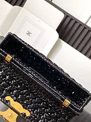 Celine Chain Shoulder Bag Raffia Black 20.5x10.5x4cm - 2